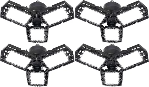 Miniatura 5 de Luces LED de garaje de 50 W - 5000 lúmenes, 6500 K, luz diurna, iluminación LED de techo de garaje de tres hojas, paquete de 2
