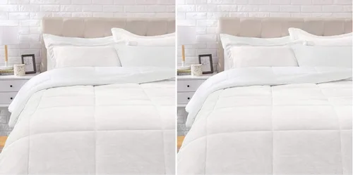 Miniatura 9 de Amazon Basics Juego de ropa de cama de 3 piezas, Sherpa de micromink, ultrasuave, edredón cálido para todas las estaciones, tamaño King, azul Azul