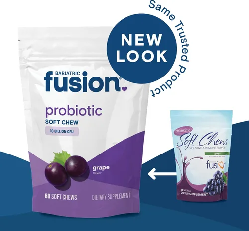 Miniatura 8 de Bariatric Fusion Masticables blandos probióticos Vitamina bariátrica masticable con sabor a uva 10 mil millones de UFC Bacillus coagulans