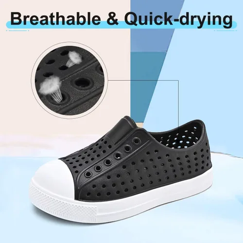 Miniatura 2 de QLZ Zapatos de agua para niños y niñas, sandalias de jardín, zapatos de goma, zapatos de playa, antideslizantes, ligeros, transpirables, de secado