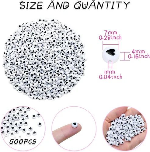 Miniatura 2 de Amaney - 500 cuentas redondas de acrílico blanco de 0.236 x 0.157 pulgadas (0.276 x 0.157 in), cuentas redondas de plástico sueltas para hacer