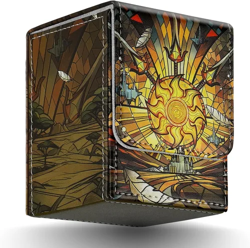 Miniatura 8 de Caja de cubierta TCGUARD para almacenamiento de cartas MTG, con capacidad para 100 o más cartas con funda individual, forro de microfibra y caja