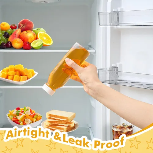 Miniatura 4 de Honeydak Paquete de 24 botellas sensoriales vacías, botellas de plástico transparente de 12 onzas con tapas blancas para manualidades sensoriales