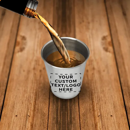 Miniatura 6 de Vasos de chupito de metal personalizados de 2.5 onzas, juego de 100, paquete personalizado a granel, ideal para bodas, cumpleaños, fiestas, acero