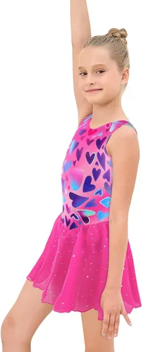Miniatura 4 de EQSJIU Ropa de gimnasia para niñas, leotardo de ballet con falda para niñas de 1 a 10 años