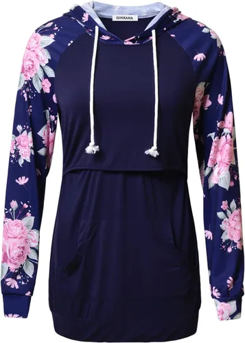 Miniatura 224 de GINKANA Sudadera con capucha para mujer, manga larga, lactancia materna, ropa casual