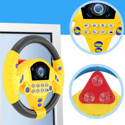 Miniatura 4 de Forart Controlador de conducción simulado portátil simulado volante copiloto juguete con sonidos y luces volante, juguete de regalo para niños