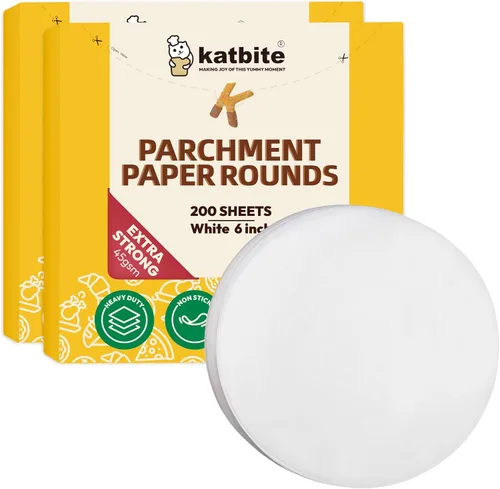 Miniatura 12 de Katbite - Rondas de papel pergamino de servicio pesado de 4 pulgadas, 200 piezas de rondas de papel pergamino para masas, uso para hornear pequeños