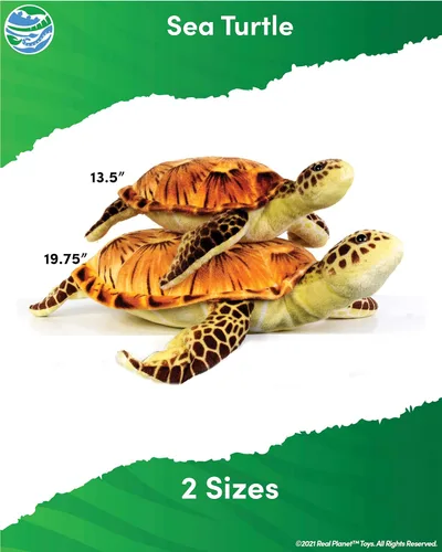 Miniatura 3 de Real Planet Juguete de peluche de reptil, suave y lindo, regalo para niños de todas las edades, tortuga marina realista, regalos de cumpleaños