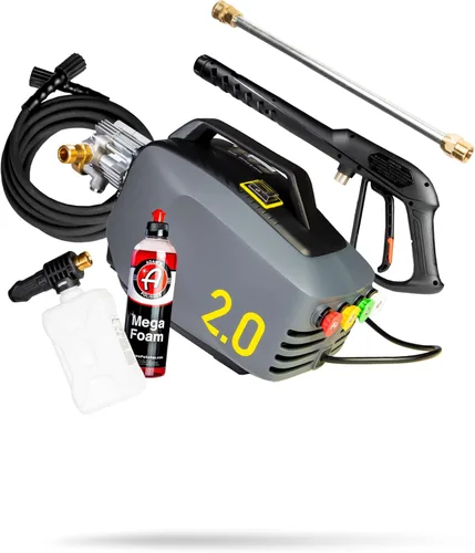 Adam's Polishes Lavadora a presión activa 2.0 y jabón de Mega espuma para automóvil (5 artículos) Potente, ligero, portátil, rociador eléctrico a
