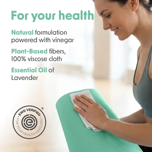 Miniatura 3 de Wipex Fitness Wipes - Rollo de recambio de cubo – Verificado por EWG – Toallitas para equipos de fitness a base de plantas, citronela, eucalipto