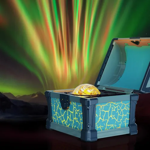 L LOHAS LED Proyector de Galaxia Luz Nocturna, Efecto de Galaxia y Auroras Boreales con 8 Colores, Lámpara Pirata del Tesoro con Temporizador y