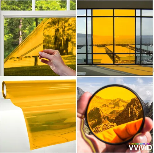 Miniatura 3 de VViViD láminas de vinilo para coloración de ventana, transparentes, coloridas, Azul Naranja