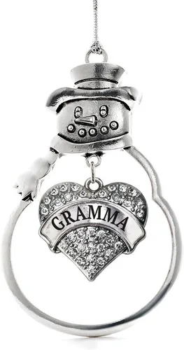 Miniatura 228 de Inspired Silver - Big Sis - Adorno de Navidad plateado - Adorno de árbol de Navidad con dije de corazón con circonita cúbica - Decoración colgante