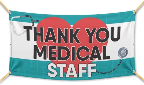 Miniatura 13 de VictoryStore Pancarta impermeable de agradecimiento al personal médico, cartel de hospital, vinilo impermeable (las cabras reales (2 x 4)