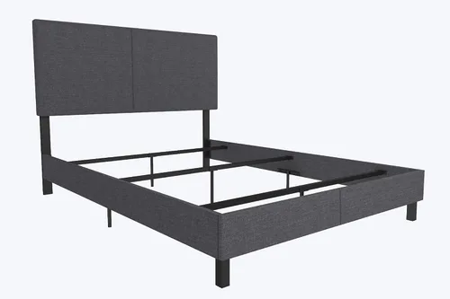 Miniatura 7 de DHP Janford - Cama tapizada con diseño elegante, Tela, Gris (Grey Linen)