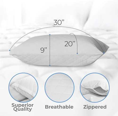 Miniatura 6 de Diamond Elegant - Juego de 4 almohadas de cama para dormir, tamaño Queen, almohadas de hotel para dormir de lado y boca abajo, funda 100% algodón