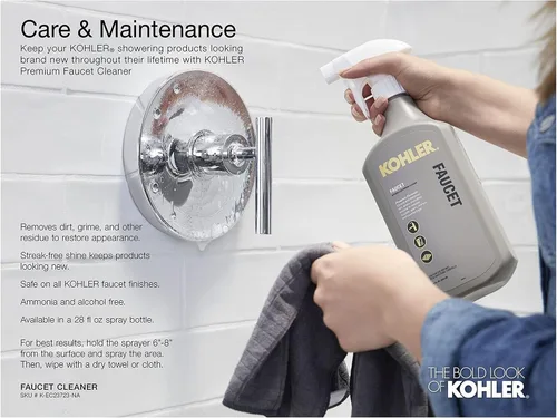 Miniatura 2 de KOHLER K-T72769-4-BV Artifacts - Moldura de válvula termostática con mango de palanca, bronce cepillado vibrante