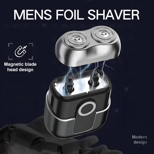 Miniatura 3 de Mini afeitadoras eléctricas para hombre Razor Face IPX7 Waterproof Wet Dry Cordless Razor with 3 Floating Blades LED Display for Travel Home USB