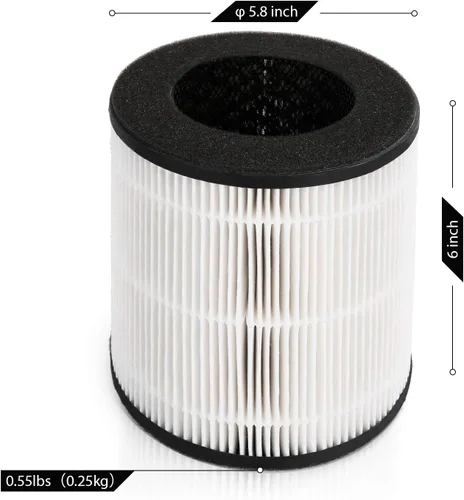 Miniatura 4 de Airthereal Day Dawning ADH80 - Filtro de repuesto para purificador de aire, tecnología True HEPA de 3 etapas de filtración integrada con prefiltro
