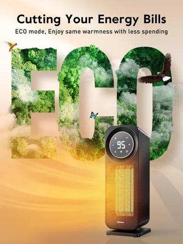 Miniatura 5 de Givebest Calentadores de espacio con panel táctil para uso en interiores, calentador eléctrico de calentamiento rápido de 1500 W con control remoto