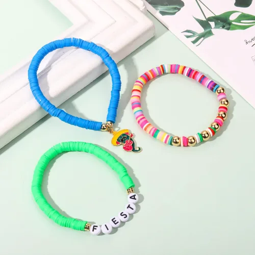 Miniatura 263 de Surfer Heishi - Pulseras apilables para mujer, apilables, de vinilo arcoíris, disco de arcilla, pulseras elásticas para la amistad, joyería bohemia