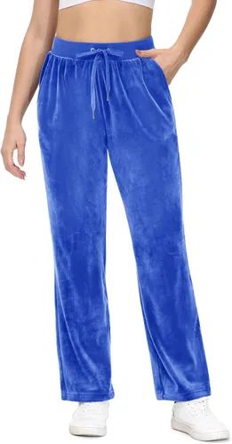 TACVASEN Pantalones deportivos casuales para mujer, pantalones deportivos de terciopelo de vellón para correr, entrenamiento, descanso, pantalones