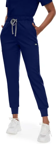 Miniatura 3 de niaahinn Conjunto de uniforme médico para mujer con cuello en V clásico y pantalones deportivos de yoga, uniforme médico de enfermería