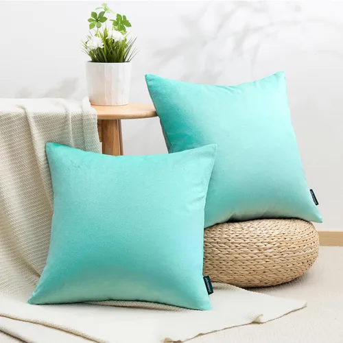 Miniatura 26 de Phantoscope Paquete de 2 Fundas de Cojín Decorativas de Terciopelo Suaves Sólidas Cuadradas para Sofá Color Taupe 22 x 22 pulgadas 55 x 55 cm Gris