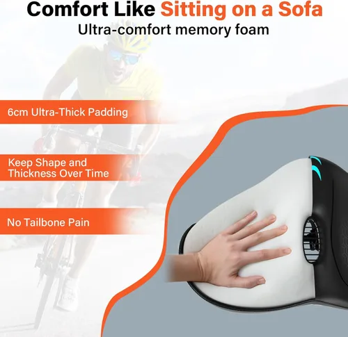 Miniatura 3 de TONBUX Wide Bike Seat for for Men & Women, 6cm Padding Comfortable Peloton Bike Seat Cushion, Large Bicycle Seat for Peloton Bikes, Stationary