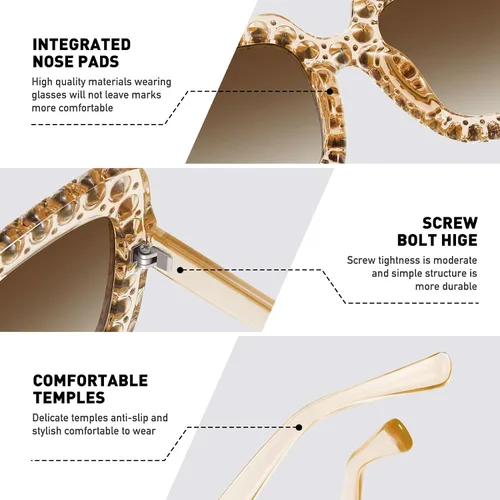 Miniatura 5 de MEETSUN Elton Square Rhinestone Sunglasses Oversized Bling for Women with Diamond Frames 70s Retro for Beach & Disco