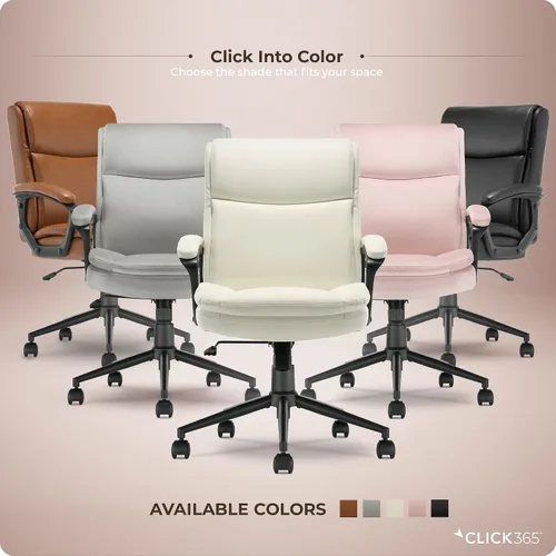 Miniatura 9 de Transform 2.0 Silla de oficina ergonómica, silla de escritorio con respaldo medio con brazos acolchados, soporte lumbar, altura ajustable, Blanco
