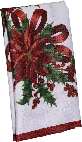 Miniatura 6 de Kadut Cinta de Navidad, Servilletas de Tela, (17x17 Pulgadas) Juego de Cinta de Navidad de 4 Servilletas de Cena, Tela de Alta Resistencia