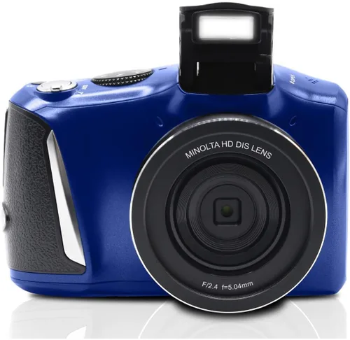 Miniatura 4 de Minolta Cámara digital de 48 MP: video 4K Ultra HD, zoom digital 16X, pantalla LCD de 3.0 pulgadas, antivibración, lapso de tiempo, detección Azul