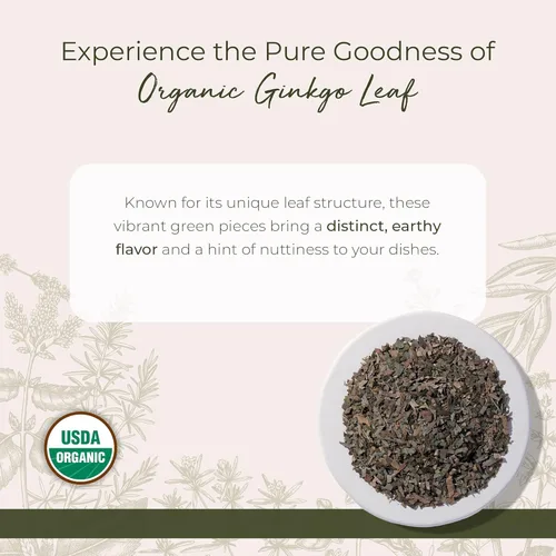 Miniatura 2 de Starwest Botanicals Hoja de ginkgo orgánica – Ginkgo Biloba, hierba seca de hojas sueltas para té y mezclas de hierbas, cortada y tamizada