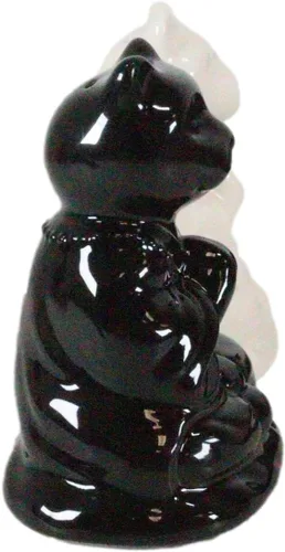 Miniatura 5 de Ebros Gift Blanco y negro Yin Yang Monasterio de monje zen religioso Buda Gatos Monjes Meditación Cerámica Sal y Pimentero Estatuilla Set Feng Shui