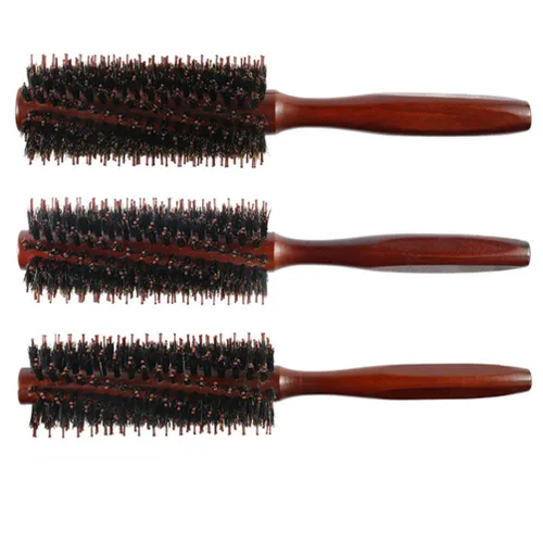 Miniatura 6 de 2 cepillos redondos para el cabello con cerdas de jabalí, cepillo de pelo rizado para secar, peine desenredante, peine de masaje, herramientas