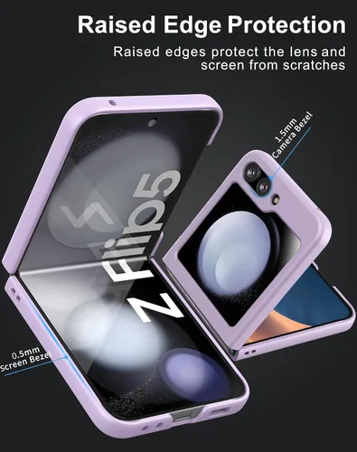 Miniatura 5 de Cresee Funda para Samsung Galaxy Z Flip 5 (2023) con protector de pantalla de cubierta, funda delgada para teléfono de PC dura para Galaxy Z Flip5