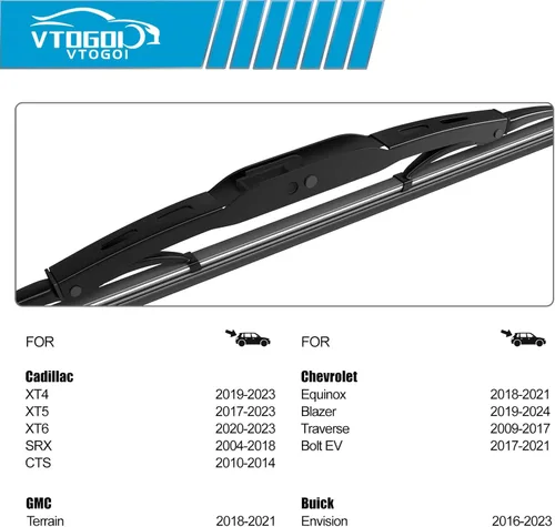Miniatura 2 de VTOGOI® Repuesto de limpiaparabrisas trasero de 12 pulgadas para Cadillac XT4 2019-2023 XT5 2017-2023 XT6 2020-2023 SRX 2004-2018 CTS 2010-2014
