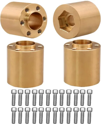 Miniatura 9 de 4 unidades de ruedas Beadlock de 1.9 y 2.2 pulgadas, adaptadores anchos de cubo de rueda hexagonal de 0.472 in para actualizaciones de oruga RC Negro