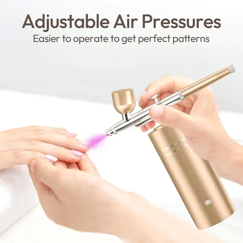 Miniatura 5 de Kit de Aerógrafo con Compresor 30PSI Aerógrafo Portátil Recargable de Mano Inalámbrico para Uñas, Arte, Pintura, Decoración de Pasteles, Galletas