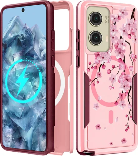 Miniatura 64 de Funda para Moto G 5G 2024 – Compatible con MagSafe para mujeres y niñas, bonita funda protectora magnética para teléfono, diseño femenino Kawaii