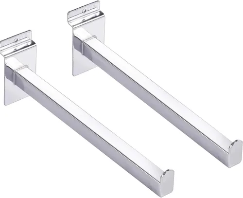 Miniatura 3 de KEILEOHO 12 ganchos de pared de listones de 10 pulgadas, soportes de estante de pared de listones resistentes, estantes de metal para paneles