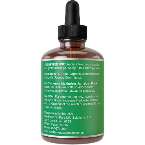Miniatura 6 de Aceite de ricino negro jamaicano para el crecimiento del cabello. Fortalece e hidrata el adelgazamiento, el cabello seco para un cuero cabelludo
