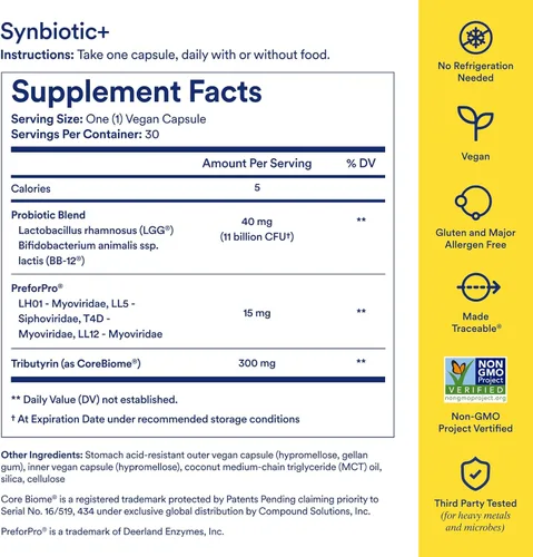 Miniatura 5 de Ritual Synbiotic+ - Suplemento probiótico, prebiótico, postbiótico, 3 en 1 para la salud intestinal y el apoyo digestivo, regularidad, hinchazón