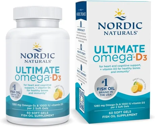 Miniatura 9 de Nordic Naturals Ultimate Omega-D3, sabor a limón, 90 geles blandos, 1280 mg de omega-3 + 1000 UI de vitamina D3, EPA y DHA, promueve la salud