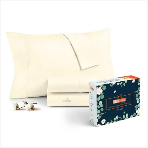 Miniatura 7 de SGI - Juego de sábanas tamaño King 100% algodón Supima americano, tejido satinado de lujo, ultra suave, transpirable y duradero, juego de ropa