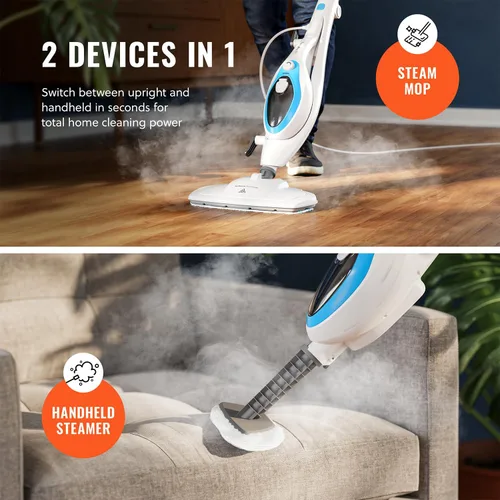 Miniatura 2 de PurSteam - Limpiador de fregona de vapor 10 en 1 con práctica unidad de mano desmontable, laminado/madera/azulejos/cocina de alfombras, ropa, ropa