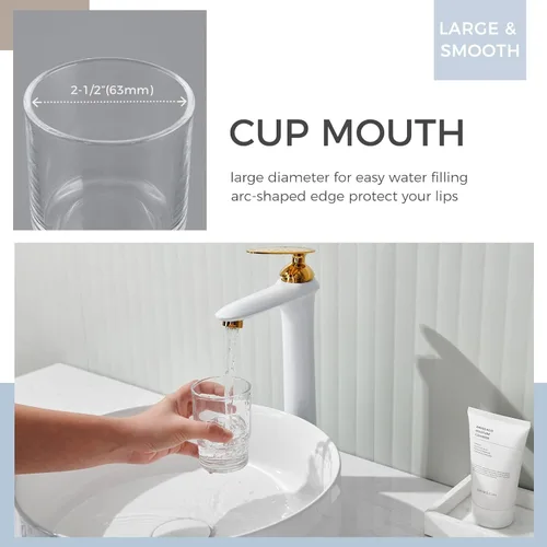 Miniatura 3 de Taza de vidrio para baño, soporte transparente para cepillos de dientes y pasta de dientes, vaso para enjuague bucal