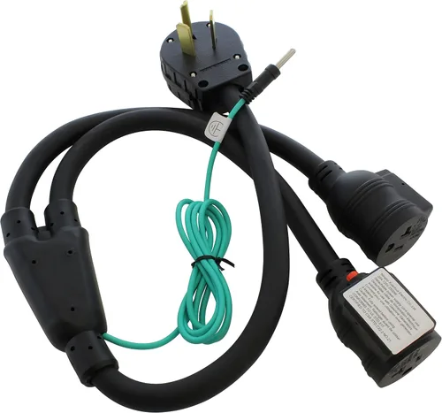 Miniatura 10 de AC WORKS Adaptador de salida de pared para secadora de 30 amperios y 3 clavijas (para bloqueo L6-30 30A 250V)